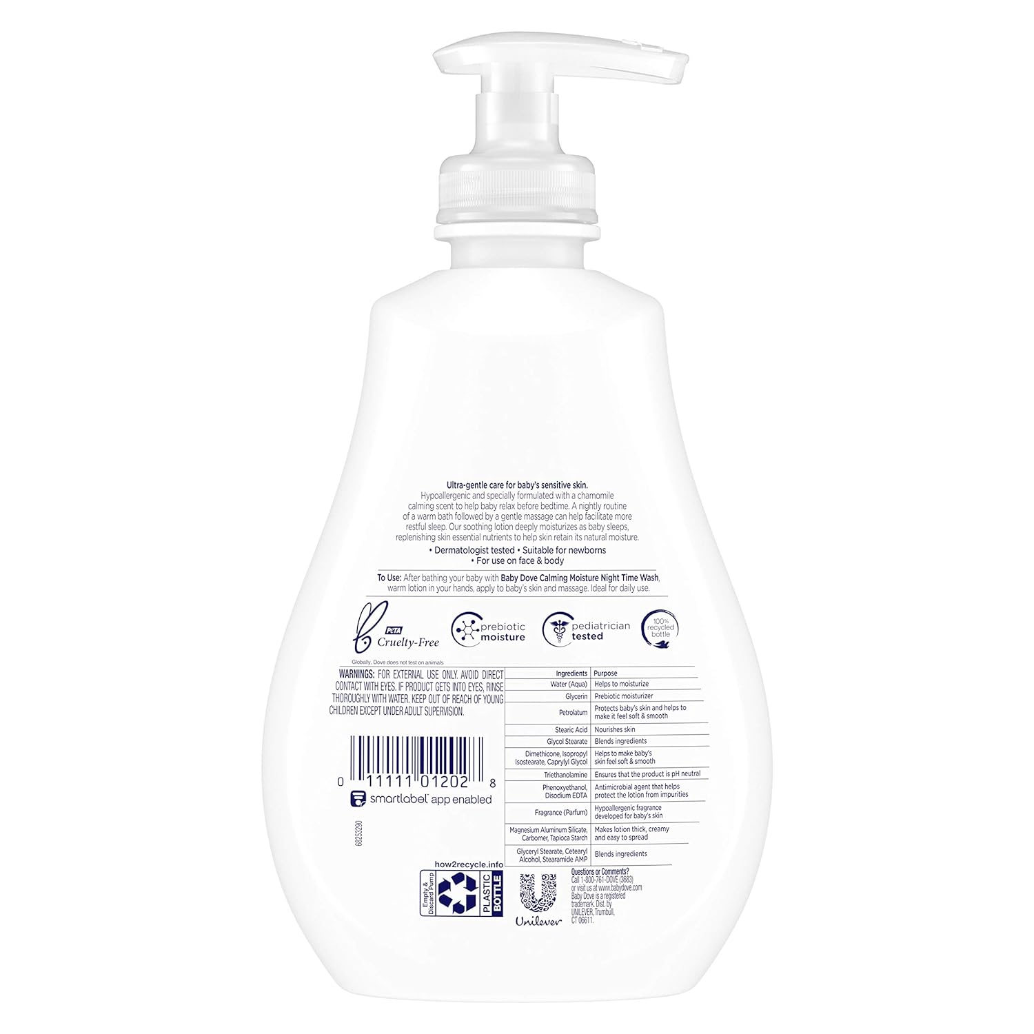 Baby Dove Sensitive Skin Care Baby Lotion For a Soothing Scented Lotion Calming Moisture Hypoallergenic and Dermatologist-Tested 13 oz - Image 2